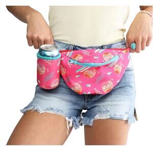 Tipsy Elves Natural Light Natty Lights Fanny Pack, With Drink Holder, Retro, NWT